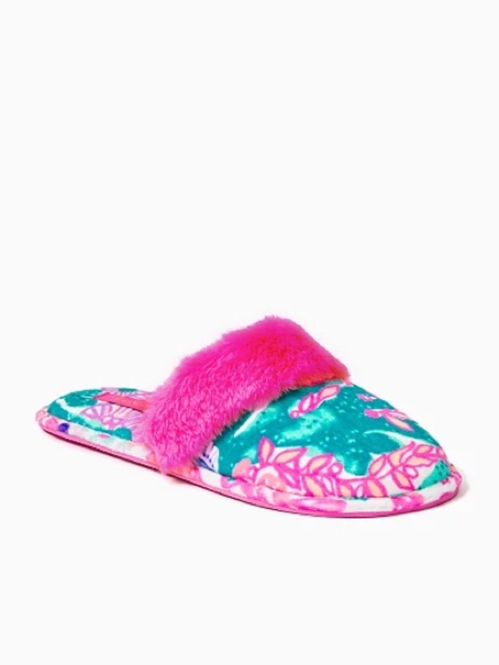 NWT Lilly Pulitzer Plush Clara Slipper in Multi Seaside Carnivale Velour